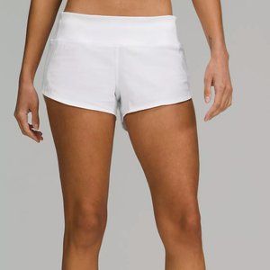 LULU SPED UP WHITE SHORTS SIZE 6, 2.5INCH HIGHRISE SALE